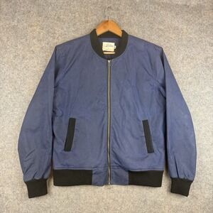3sixteen Bomber Stadium Jacket Medium Blue Waxed Canvas USA Handmade